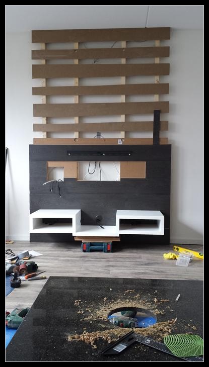 Uitgelezene TV-wand + zwevend AV meubel | Woodworking.nl IT-72